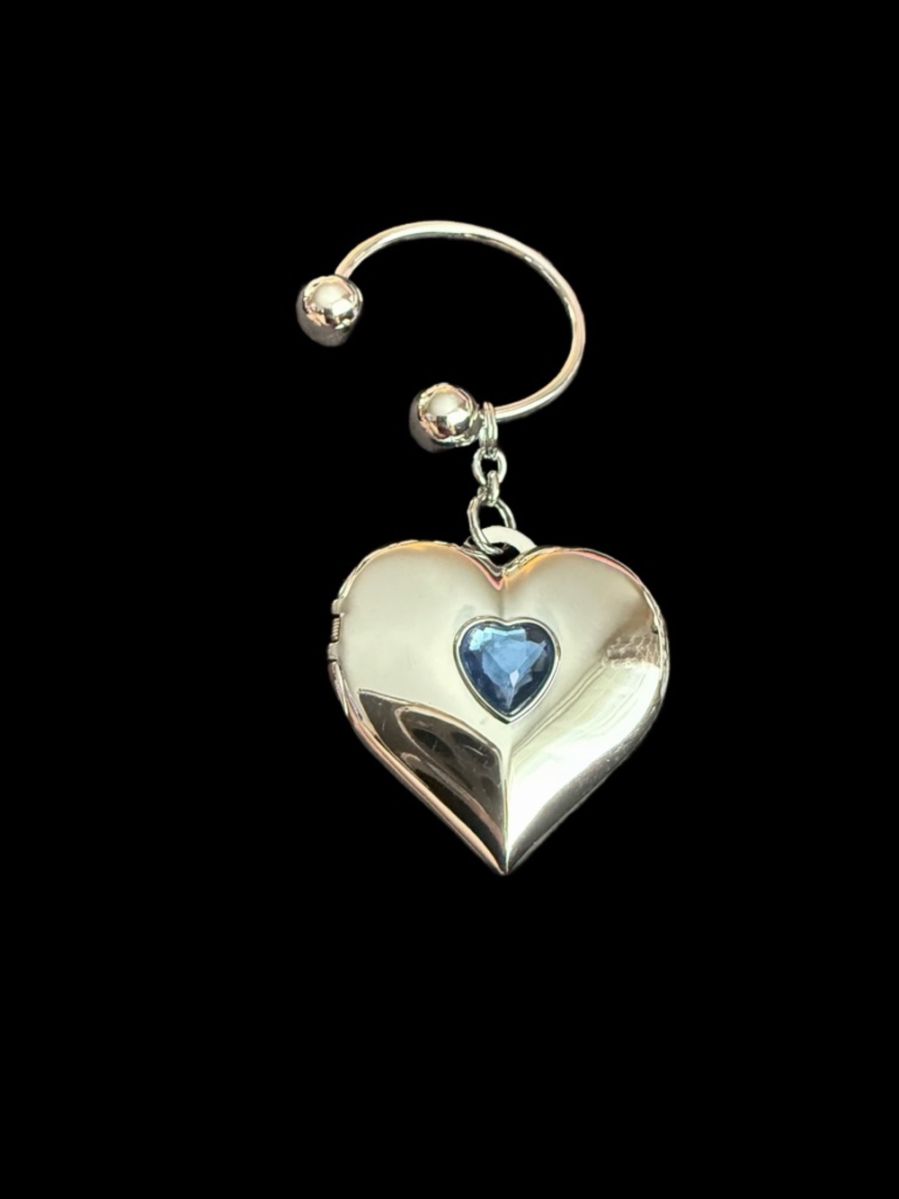 Avon Silver Shimmering Heart with Aquamarine Birth Stone Accent